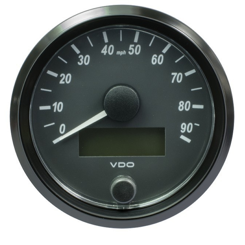 VDO SingleViu Speedometer 90 Mph Black 80mm gauge